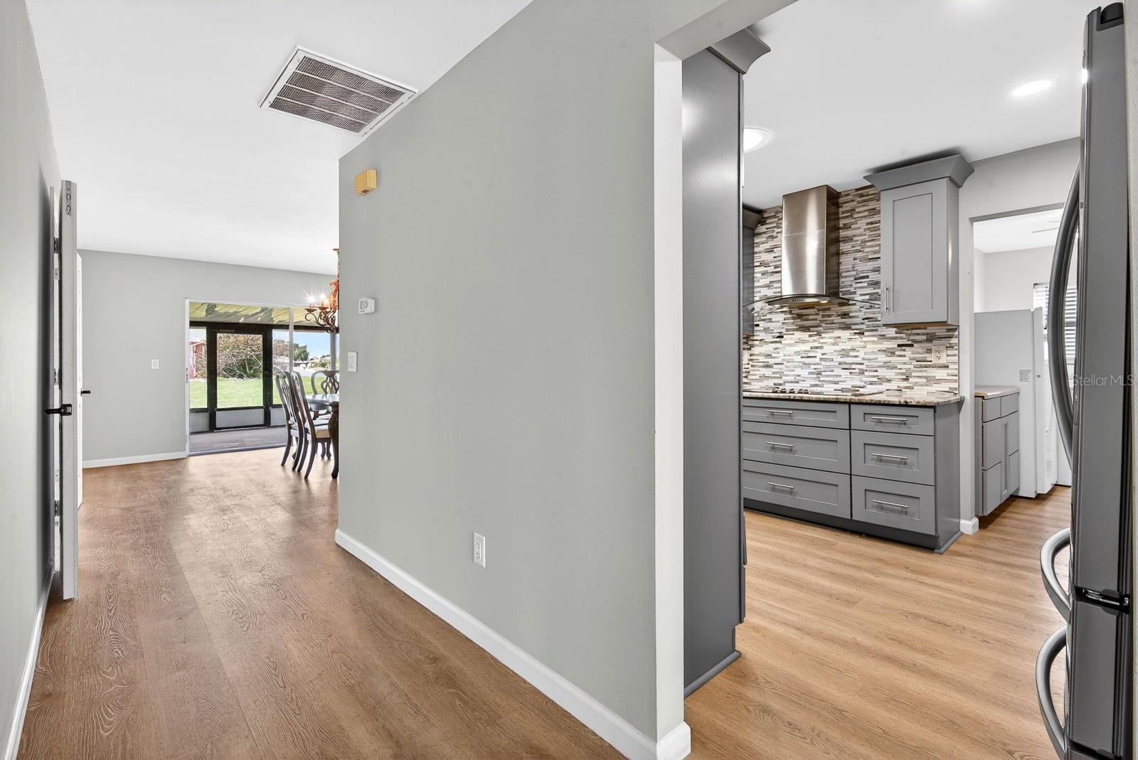 Large Walkways thruout the home with beautiful flooring
