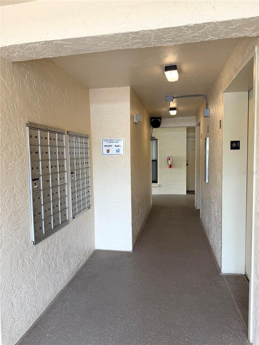 Mailbox across from Elevators on bottom floor