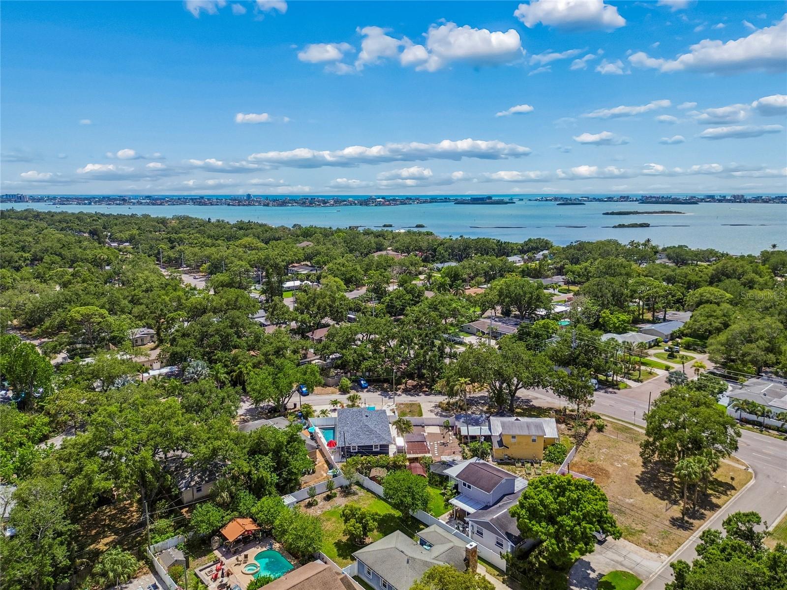 Looking southwest over Boca Ciega Bay to Treasure Island