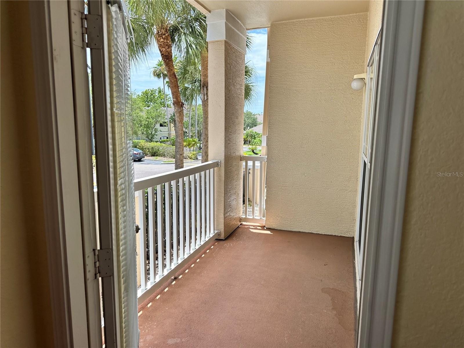 Balcony faces south.