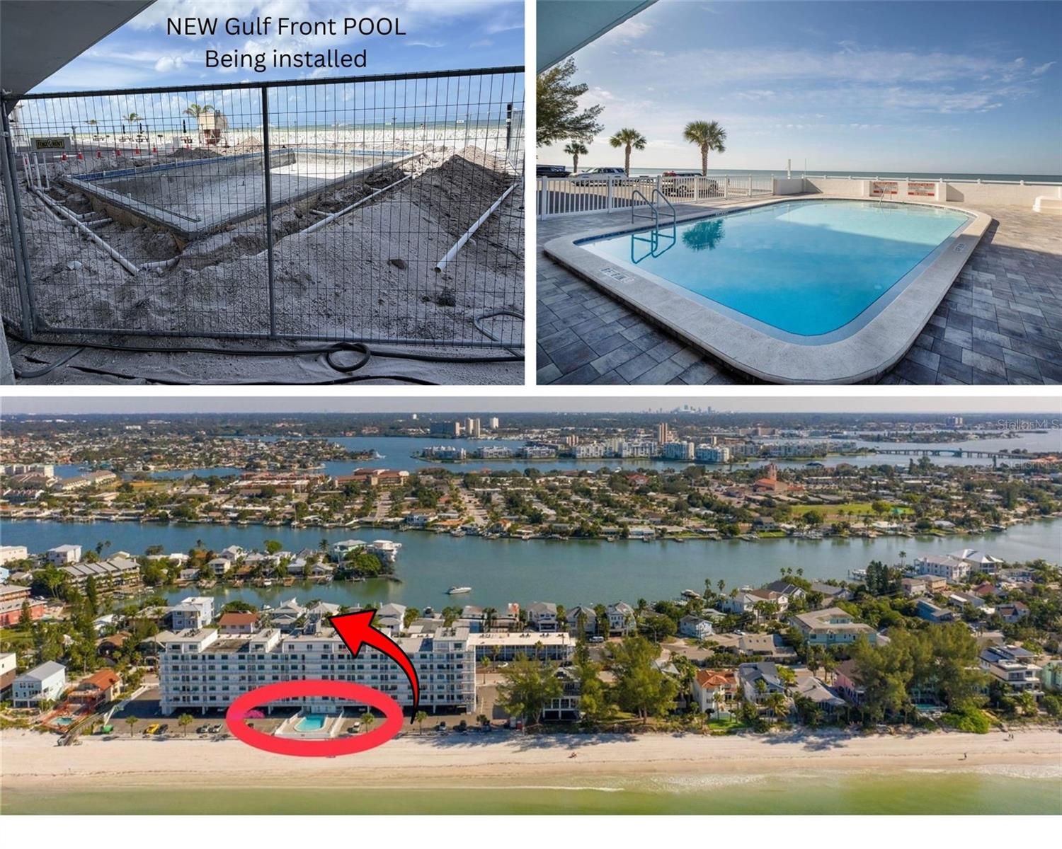 There is a land lease for usage of the pool across the street at Sunset Chateau. Ask management for more details.