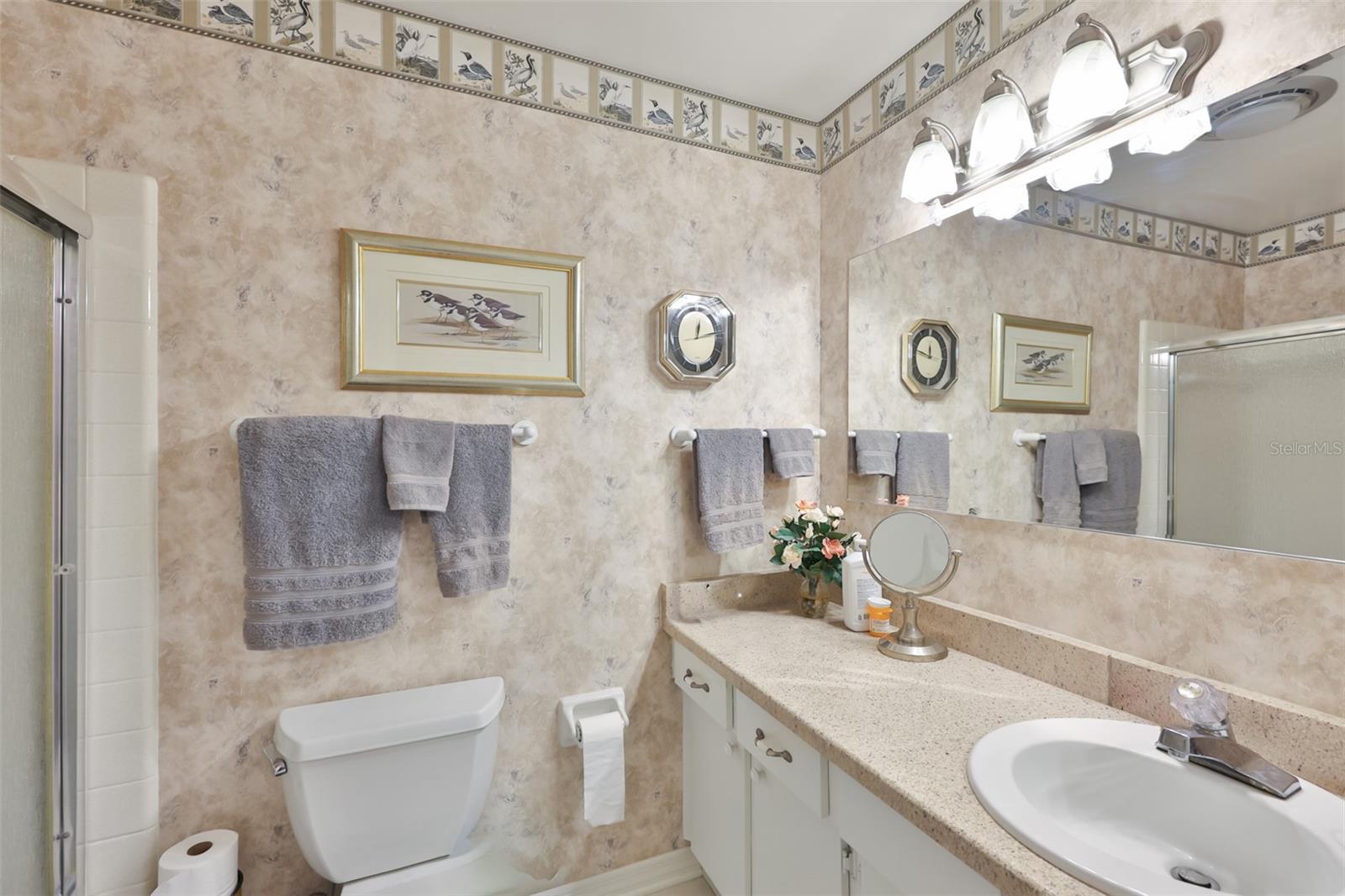 Guest Bathroom, Oversized Vanity & Tub/Shower