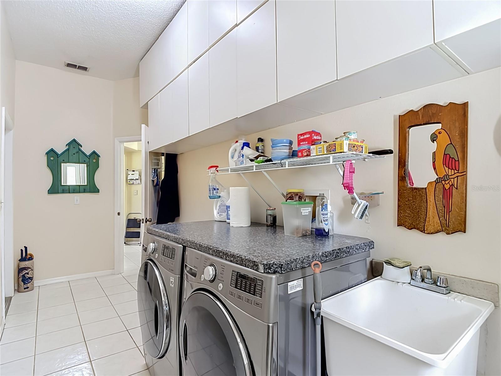 Laundry room with tub sink