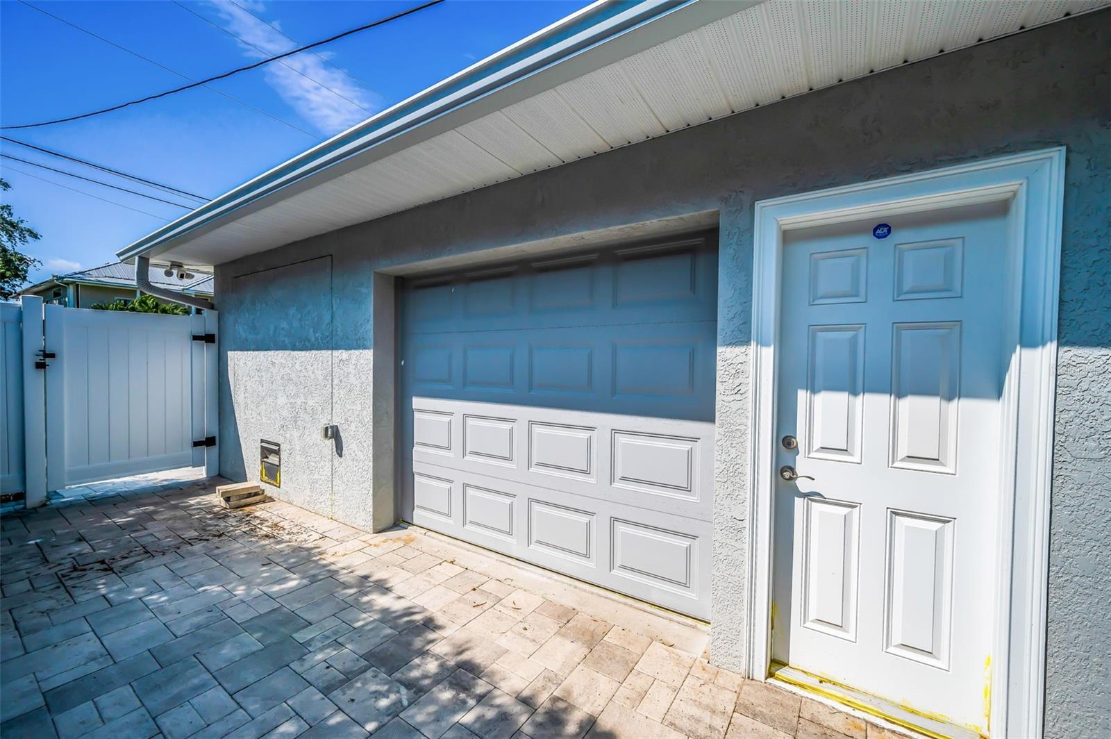 Back side of oversized 2 car garage