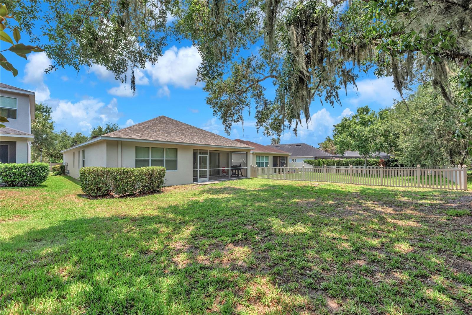 There is plenty of room in the backyard for future outdoor possibilities or to add a fence for pets.