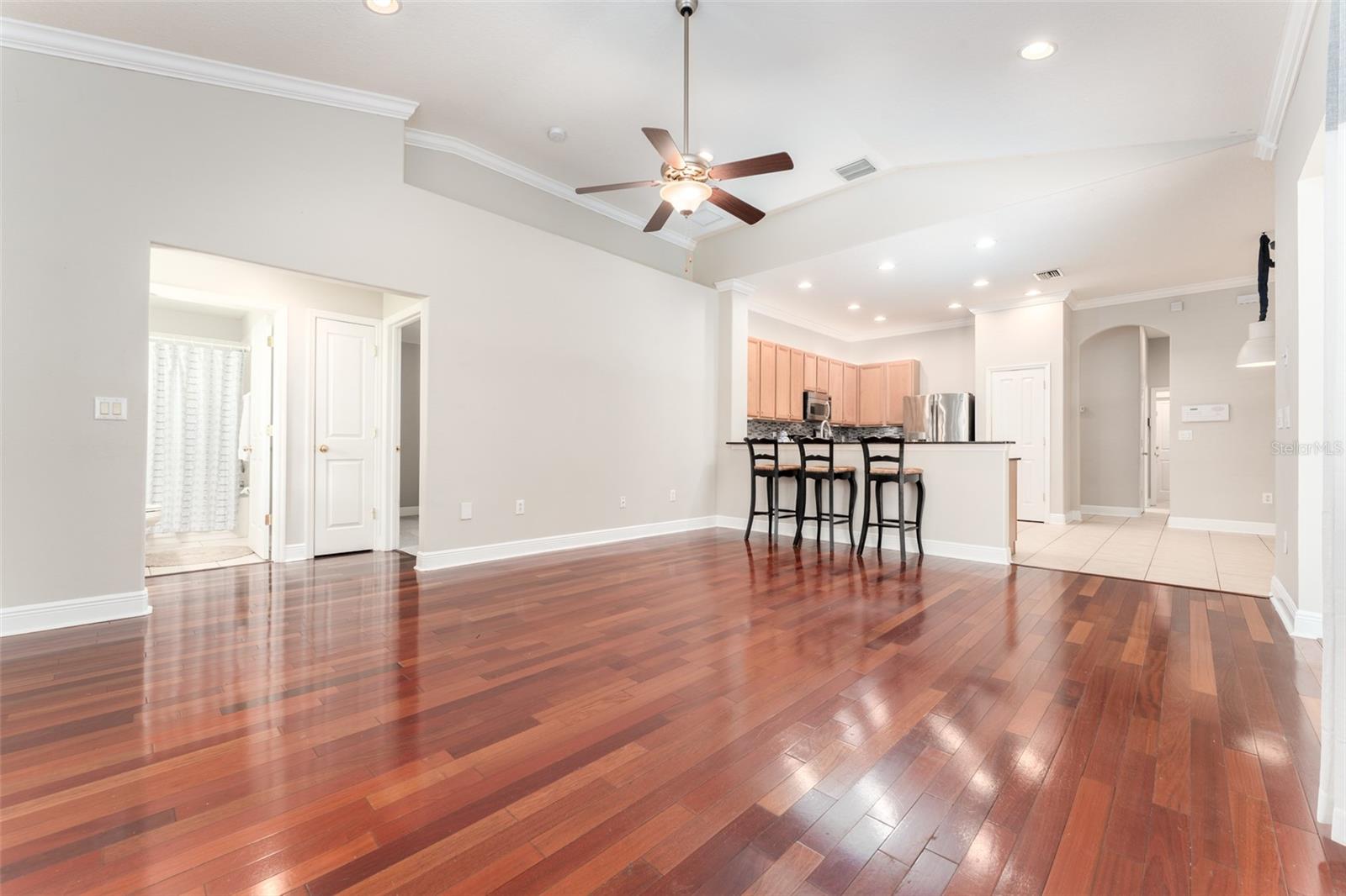 Wood Floors in Great Room and Formal Space