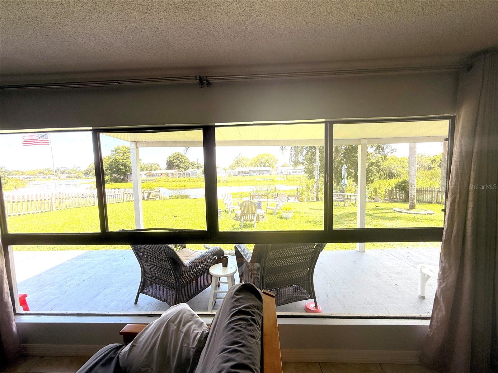 View from the kitchen and living room.  WOW