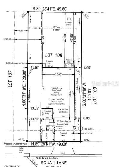 13741 Squall Lane preliminary plot plan