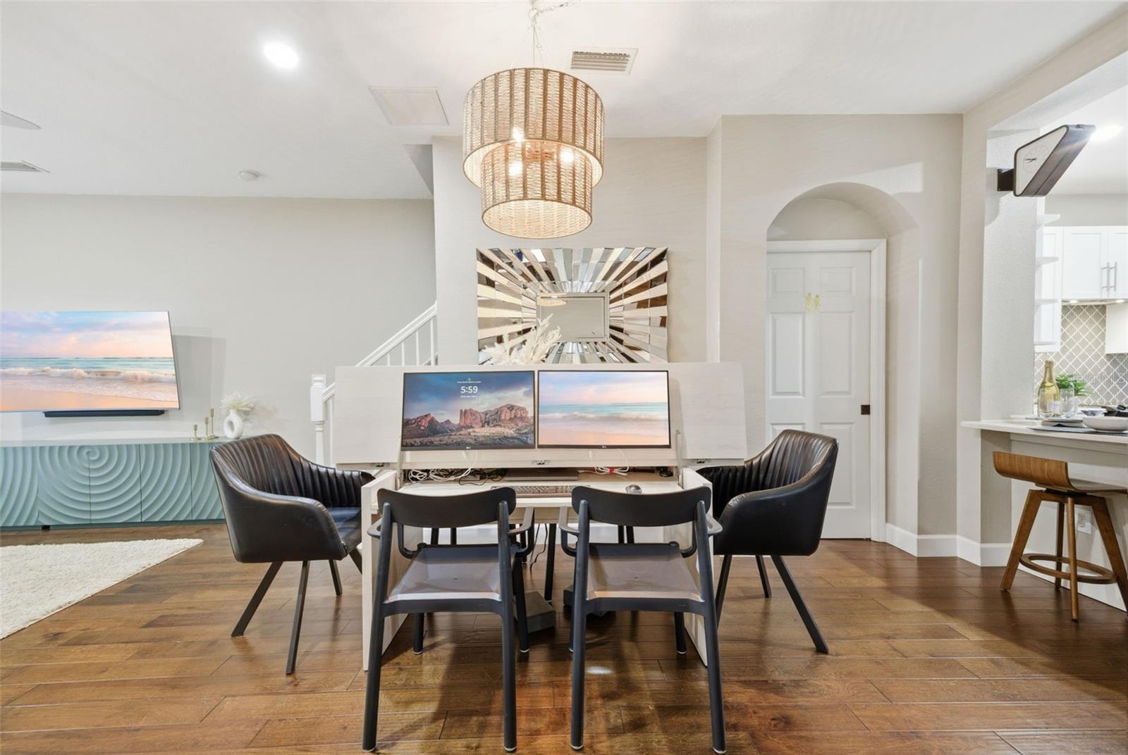 A custom made dinning table turns to work station (for sale as well)