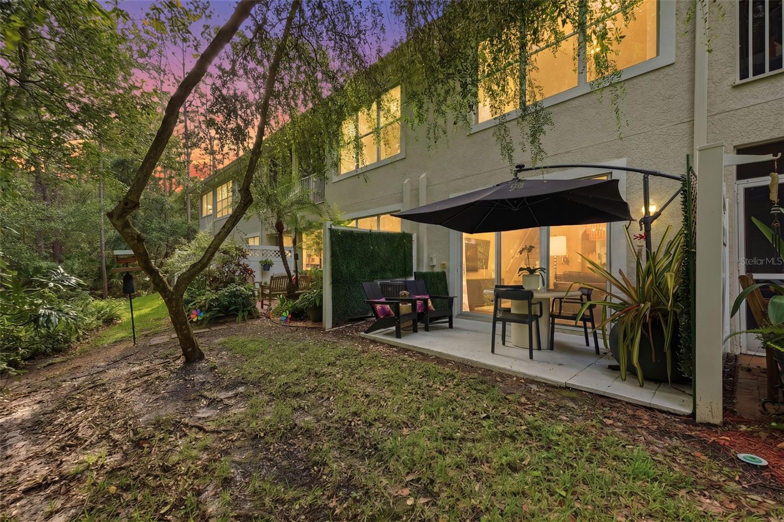A cozy and private backyard