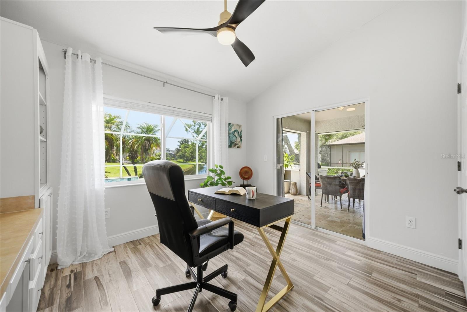 with sliding door for covered patio