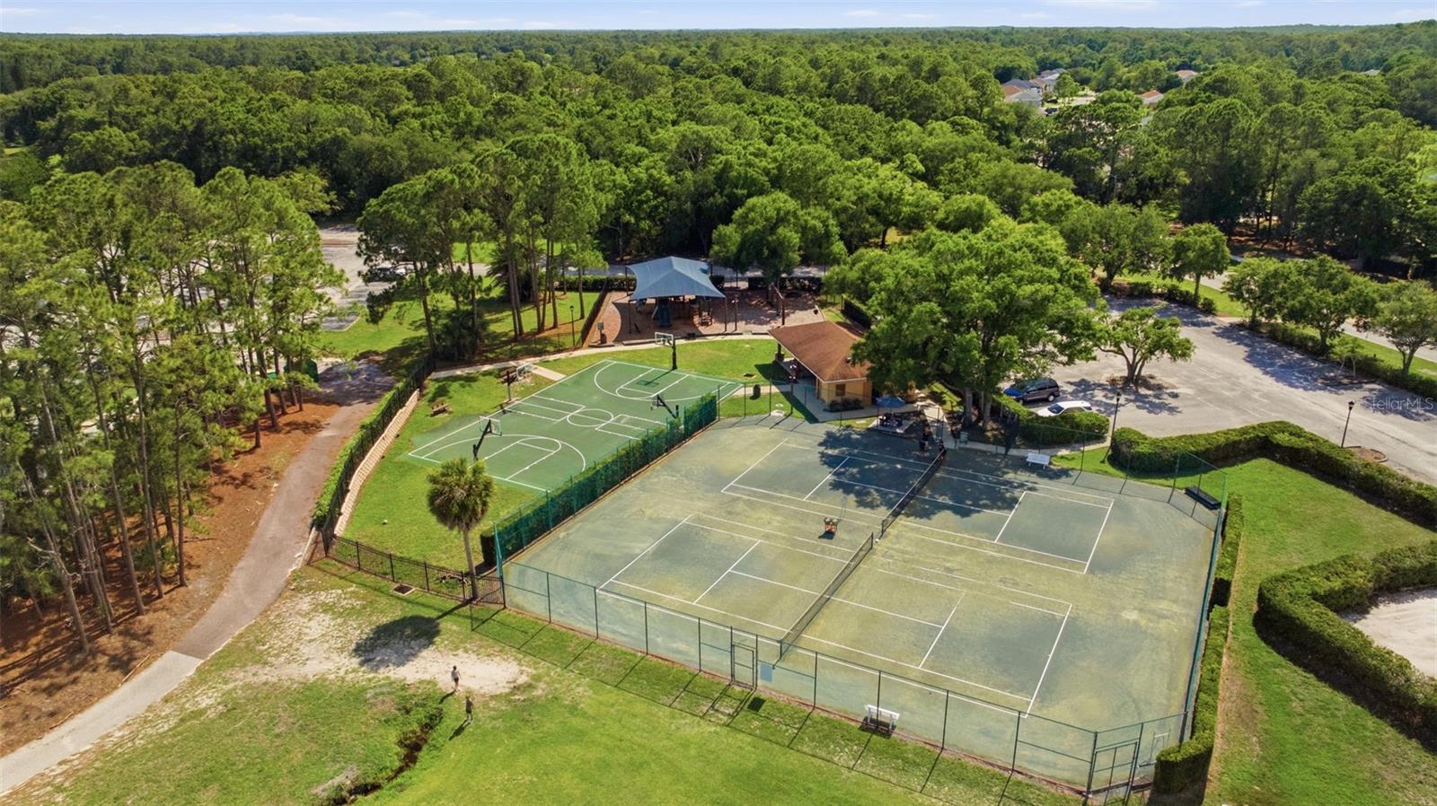 tennis courts and basketball courts