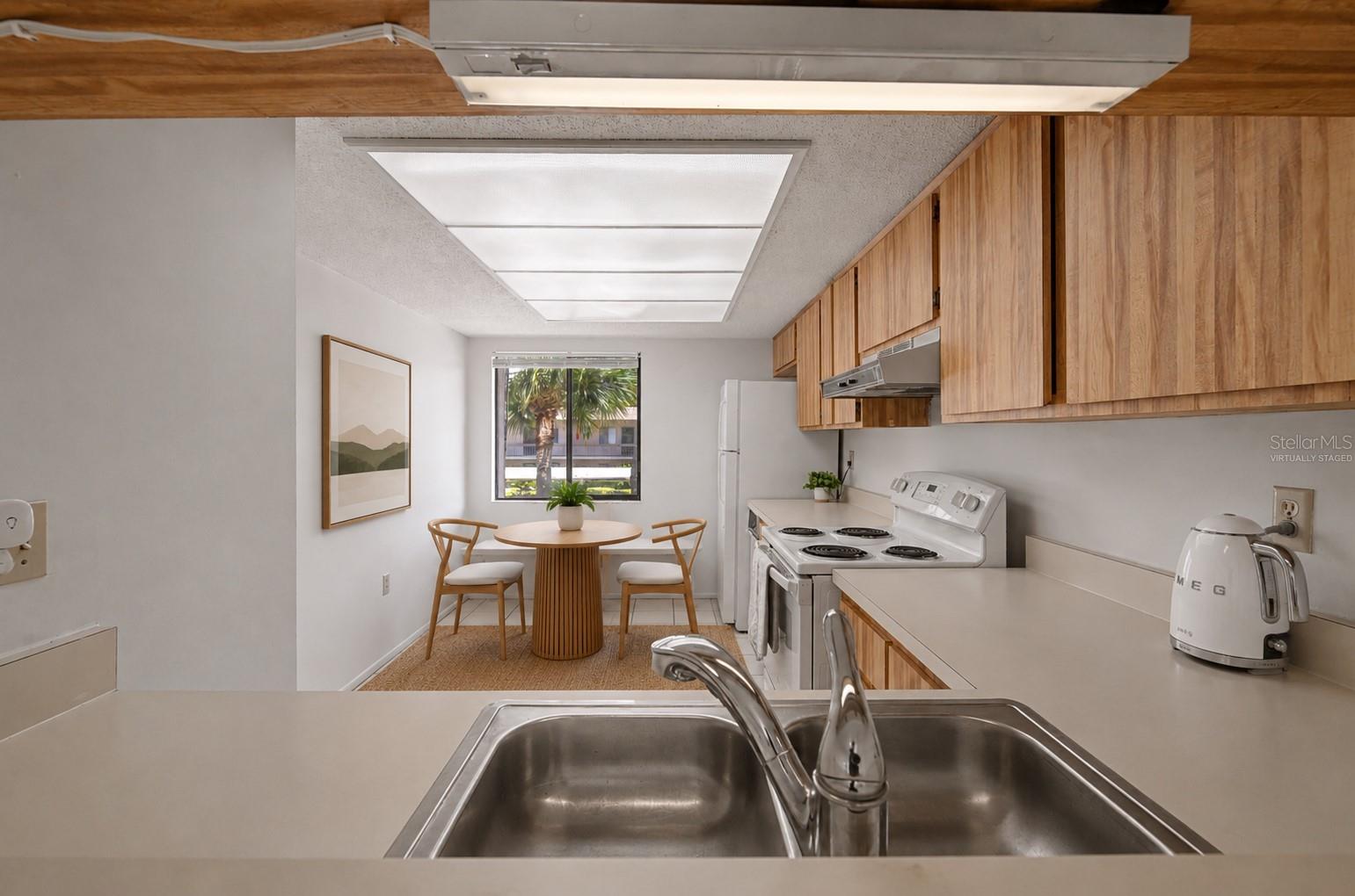 Virtually staged.Kitchen.