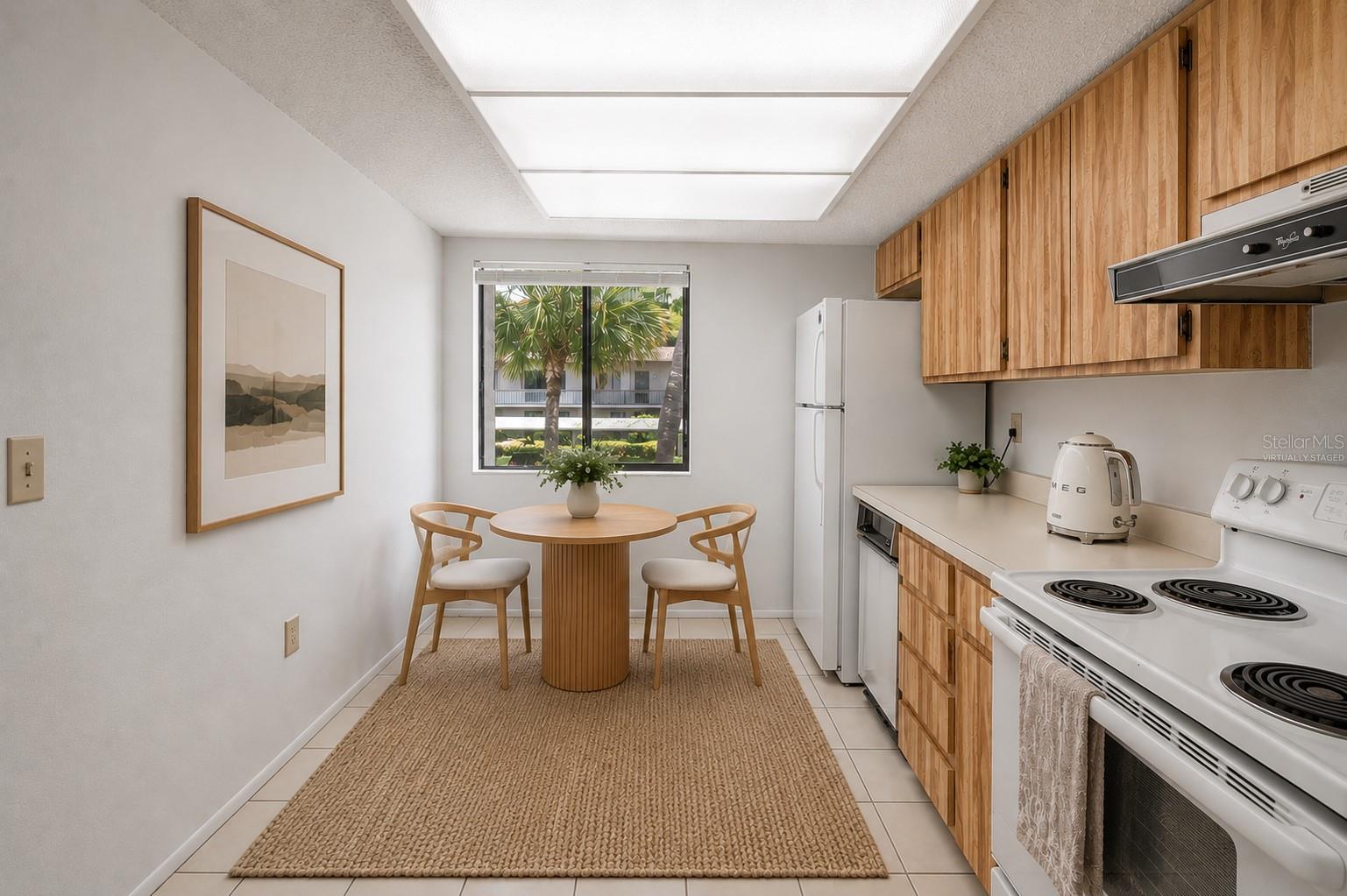 Virtually staged.Kitchen.