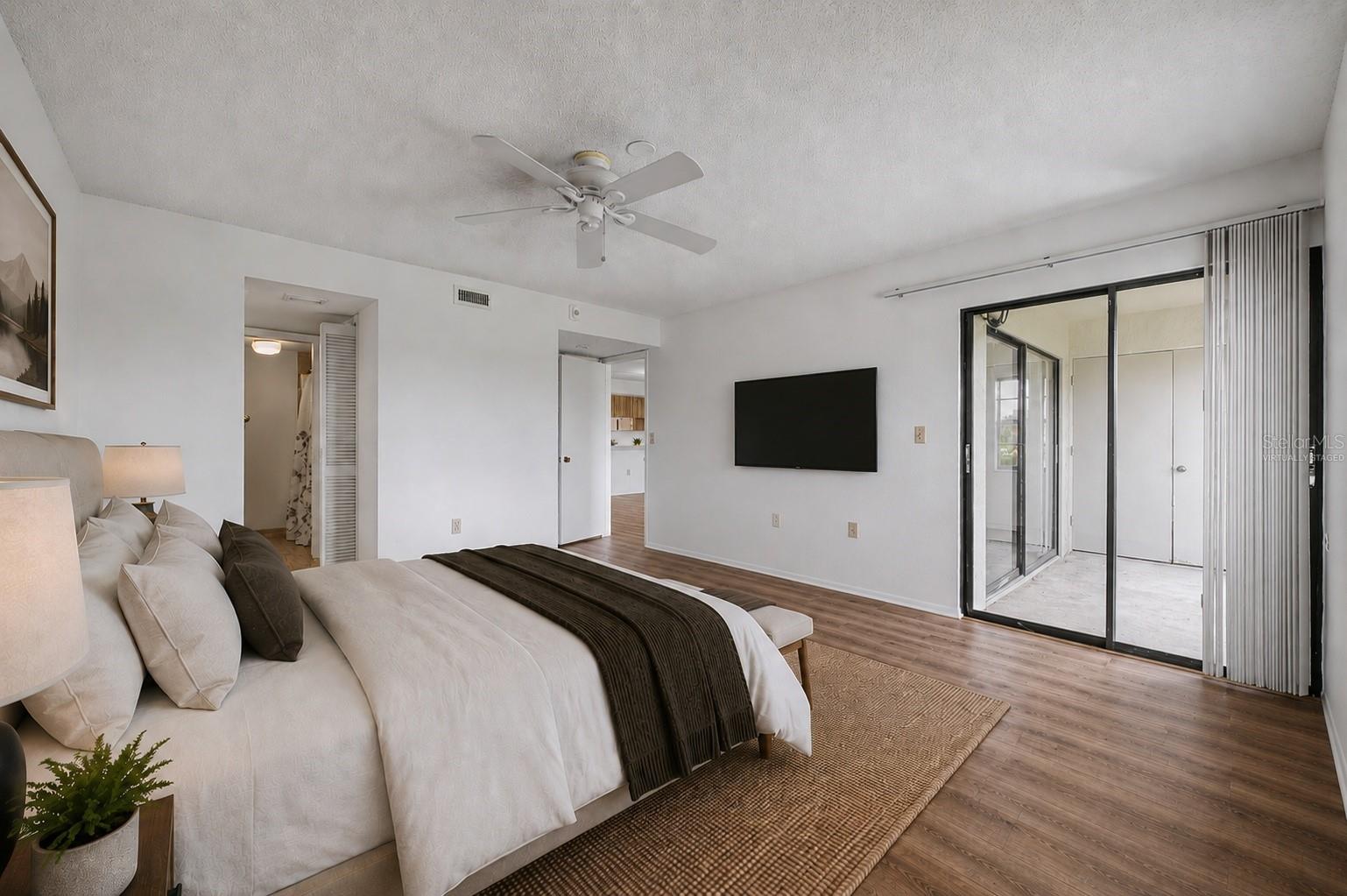 Virtually staged.Primary Bedroom.