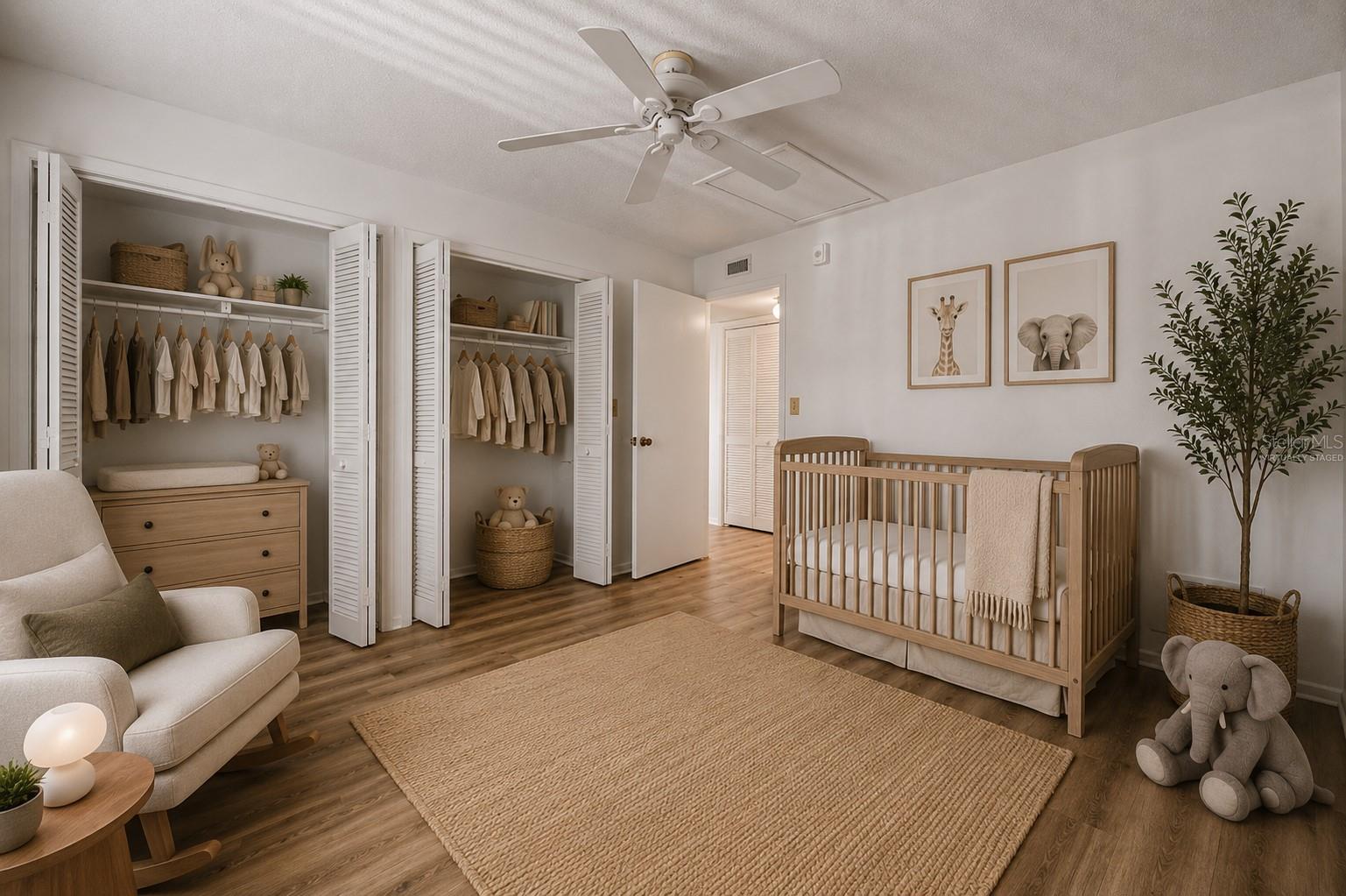 Virtually staged.Second Bedroom.