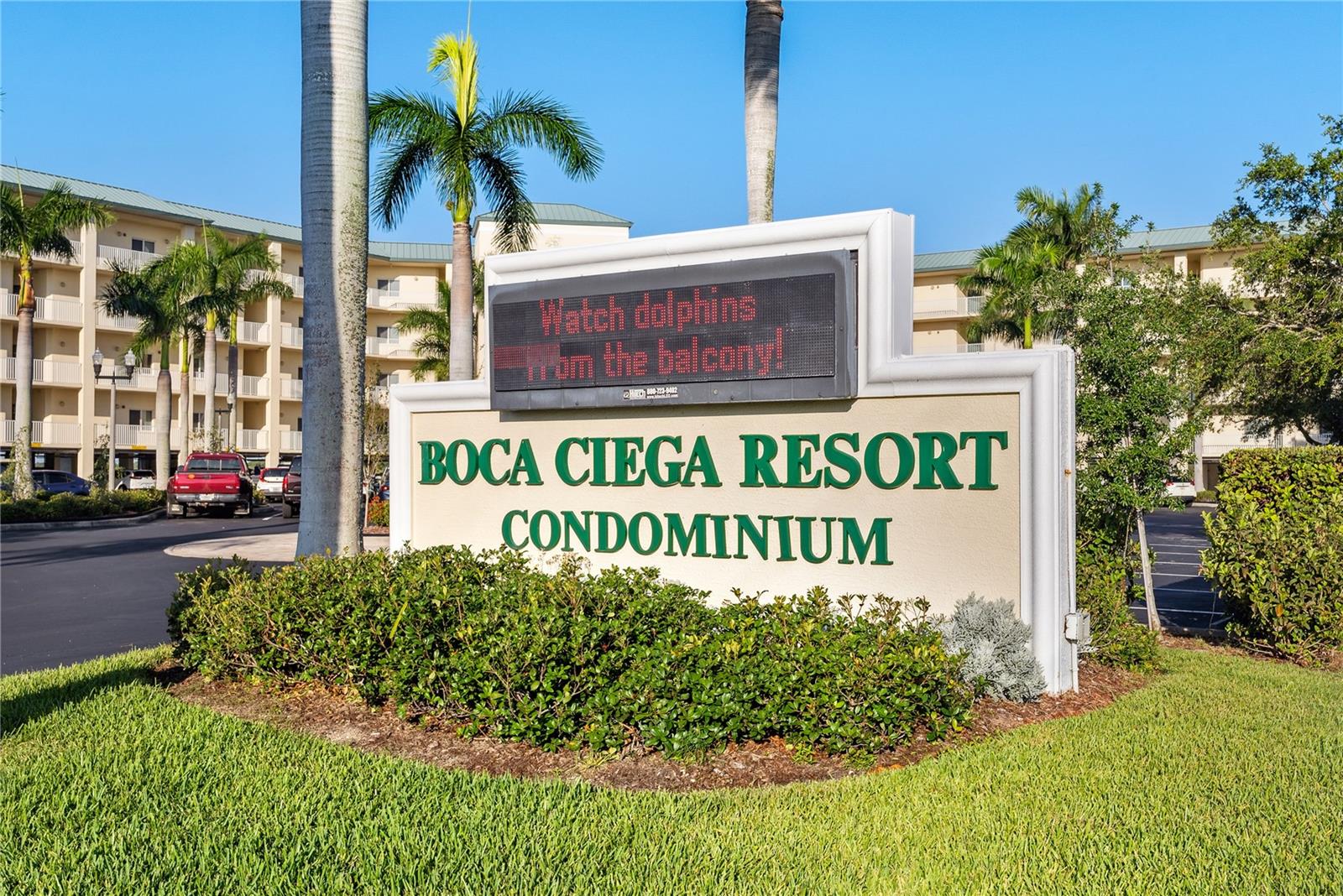 View of Boca Ciega Resort from parking lot