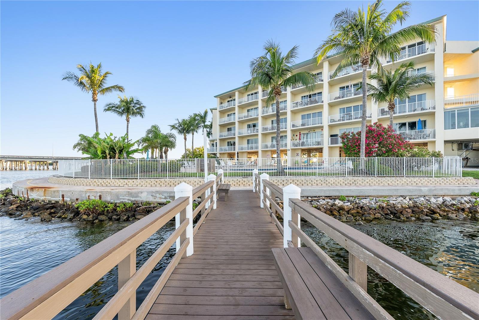 View of Boca Ciega Resort from fishing dock