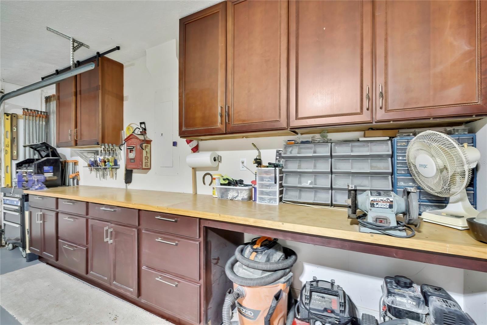 extensive work bench with amble storage