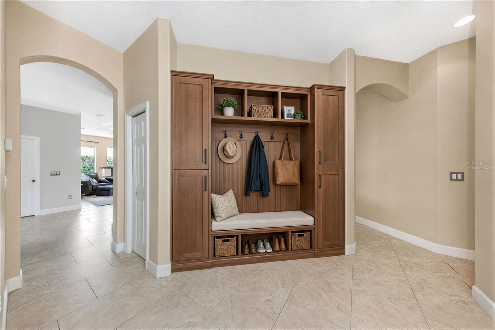 Virtually staged idea for built-in storage.