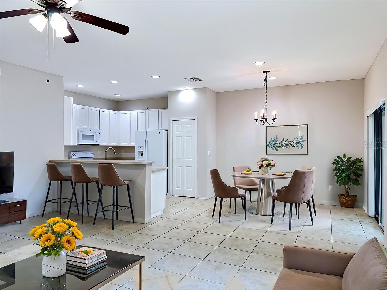 Virtually Staged Living Room/Dining Room