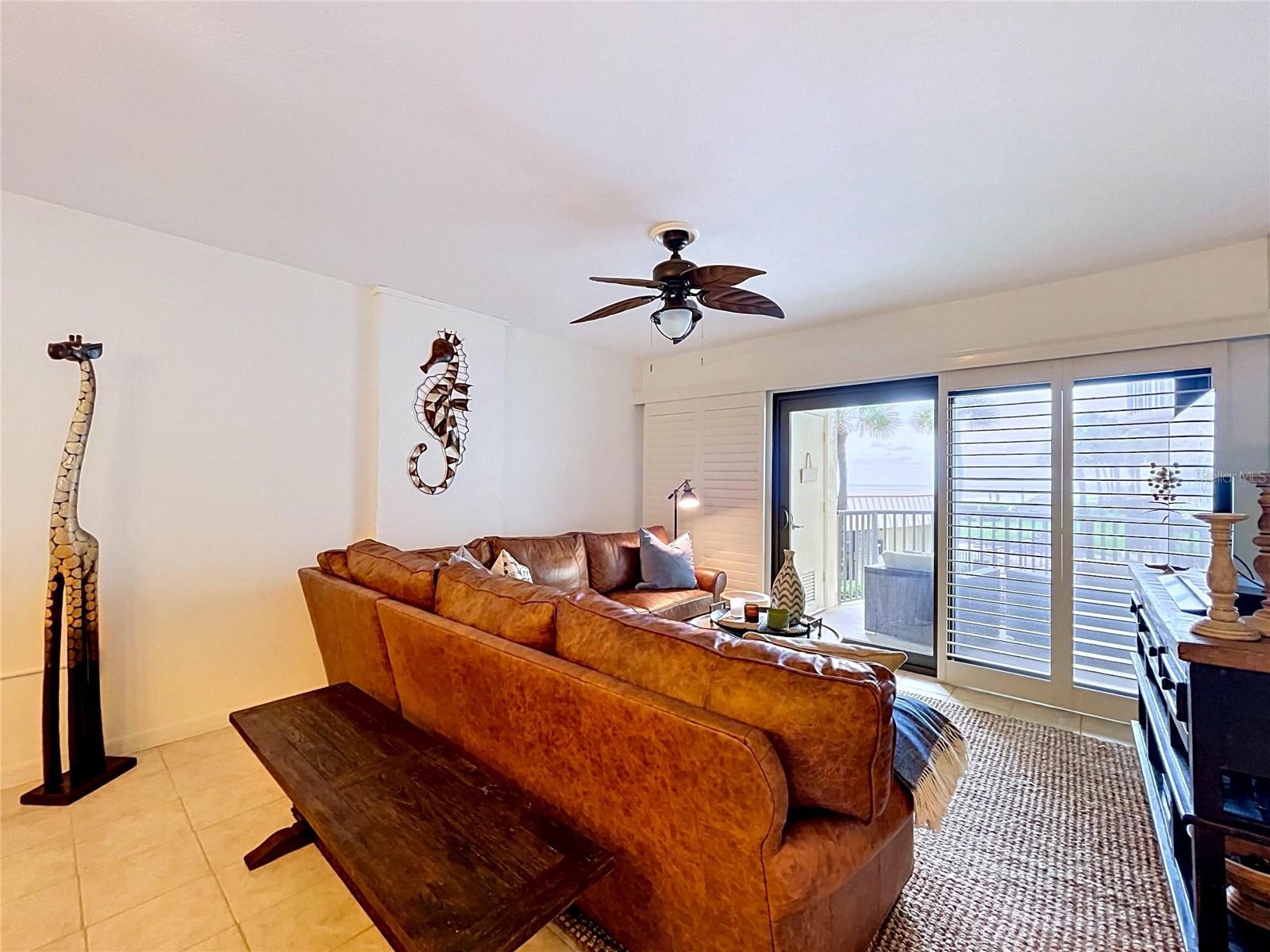 Living area facing the beach