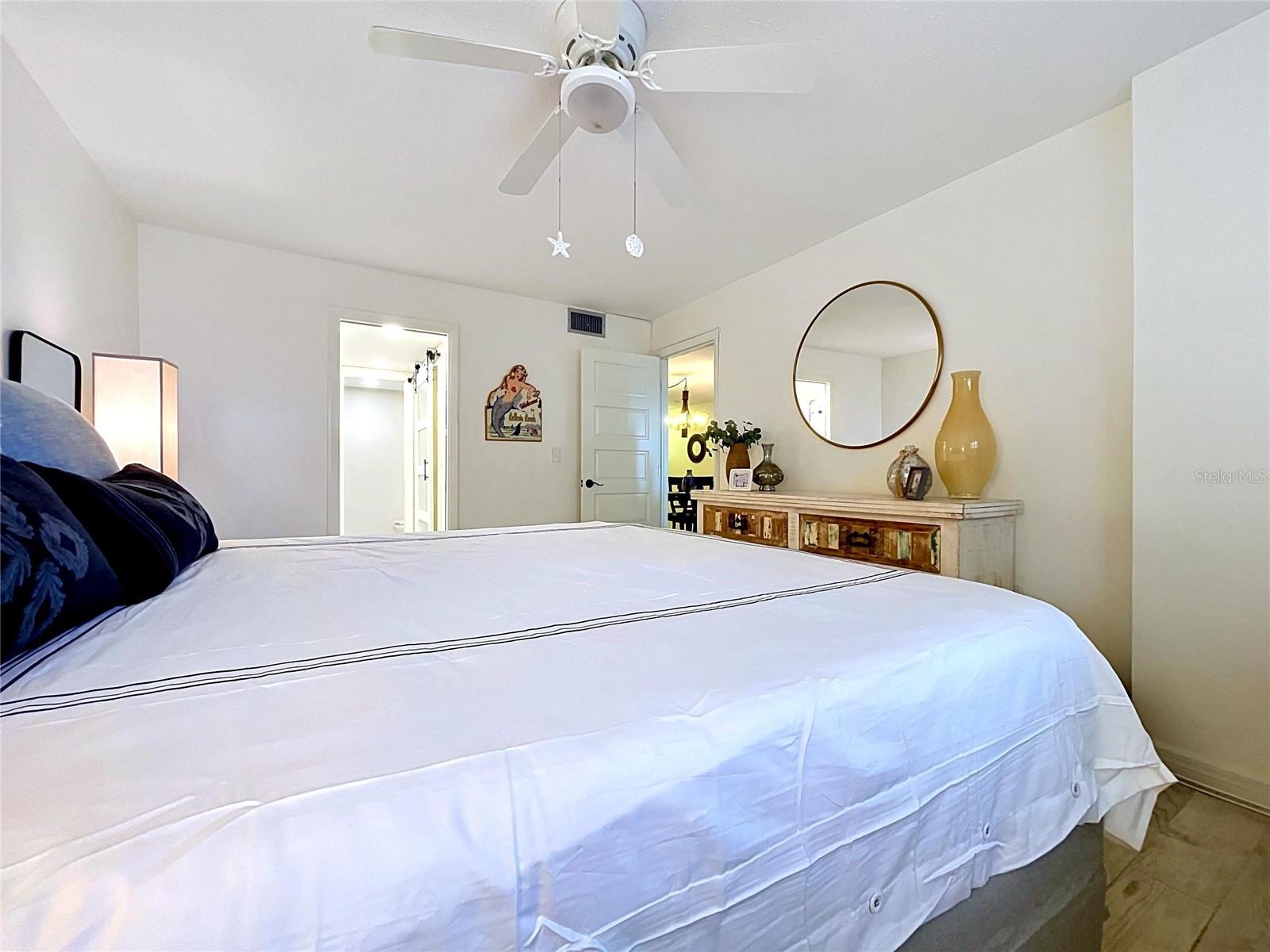 Primary bedroom with king size bed