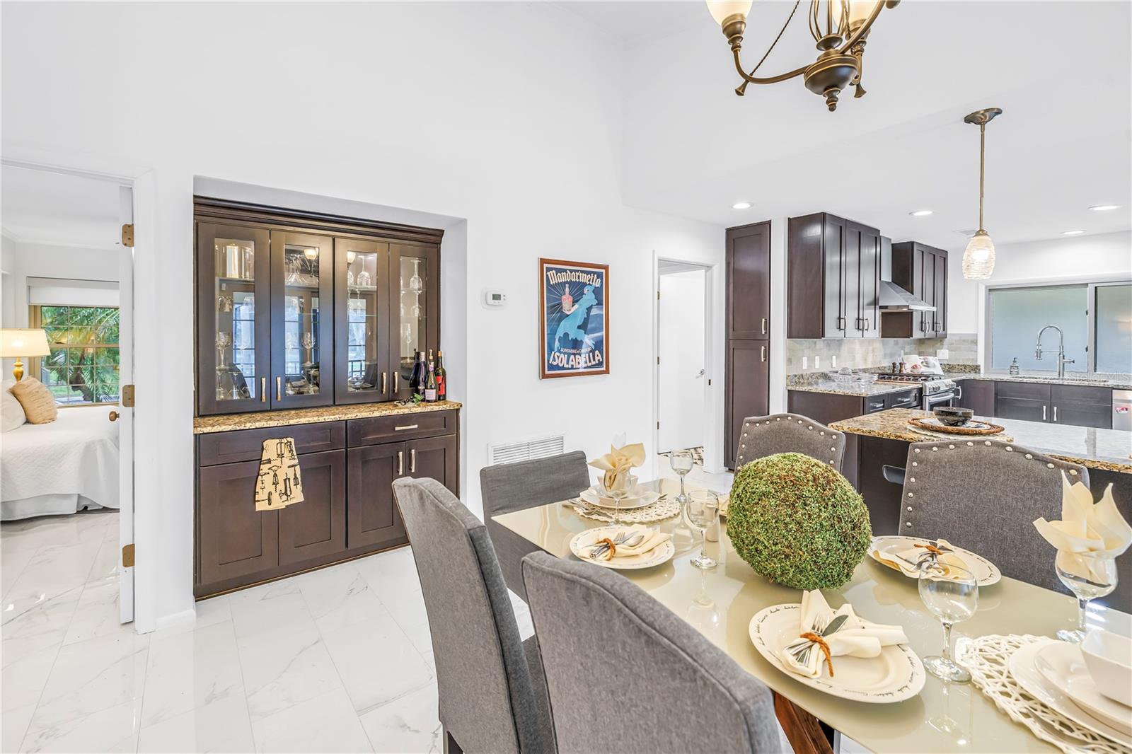 Built-in Bar adjacent to the formal dining area