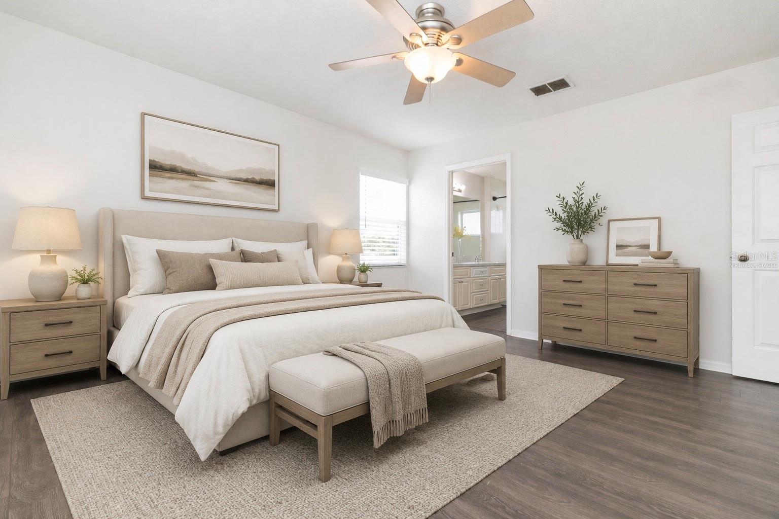 Virtually Staged Master Bedroom