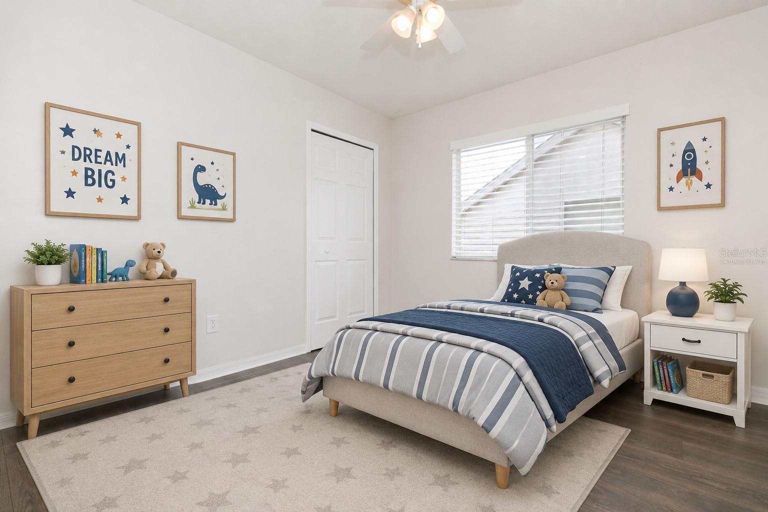 Virtually Staged Bedroom 2 as Kids Room