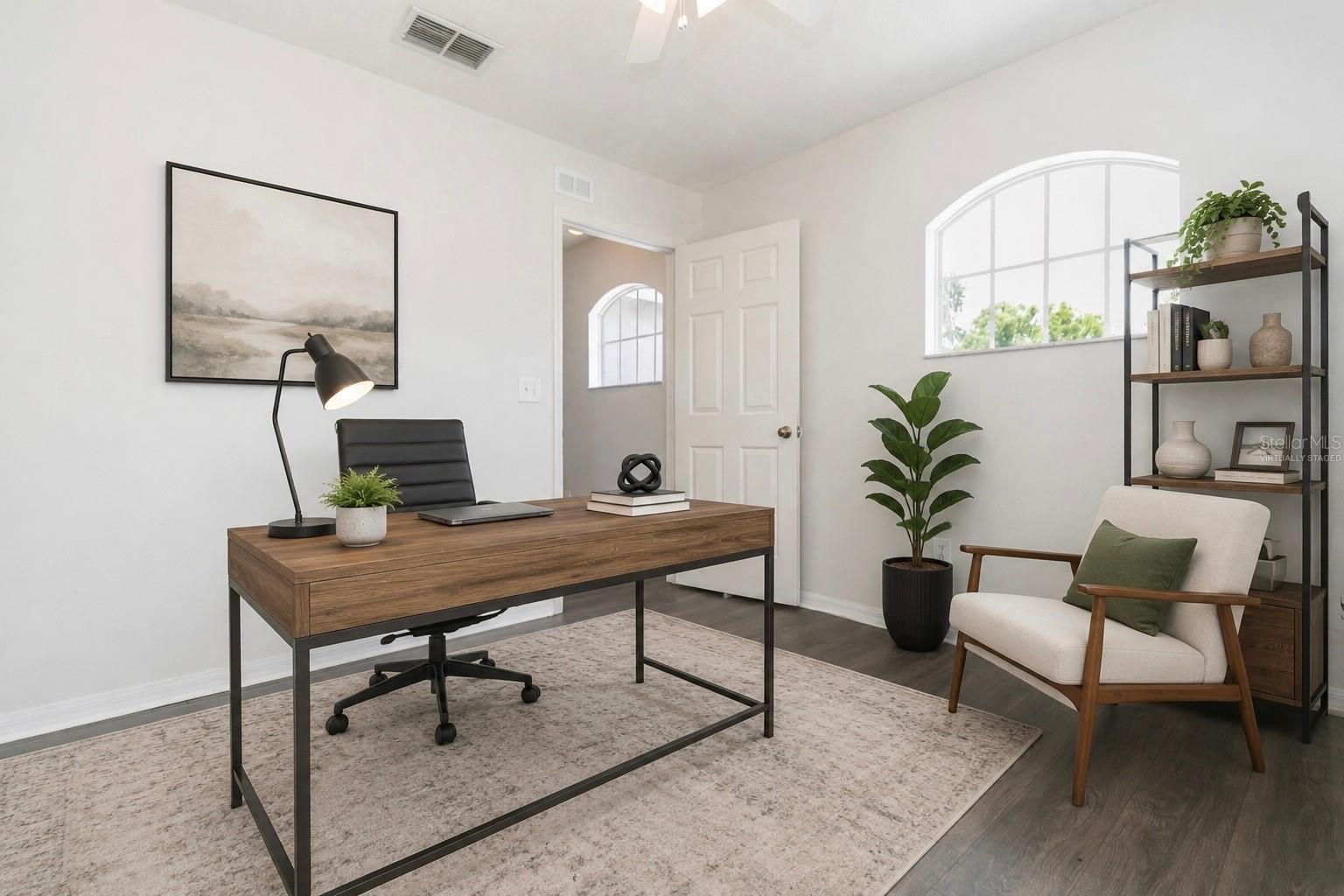 Virtually Staged Bedroom 3 as Office