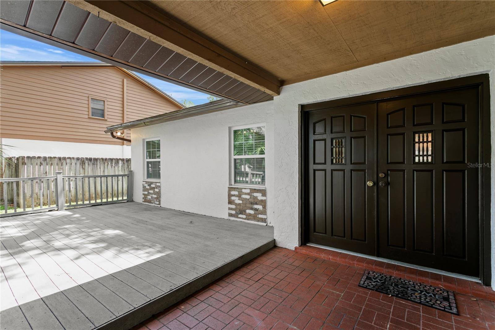 Large 12'x18' deck adjacent to the front entrance