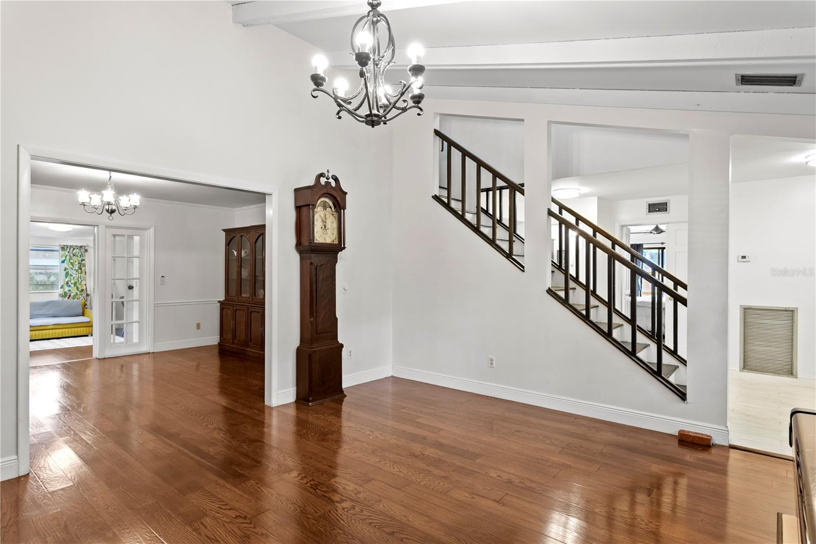 Living room looking towards the formal dining room and office