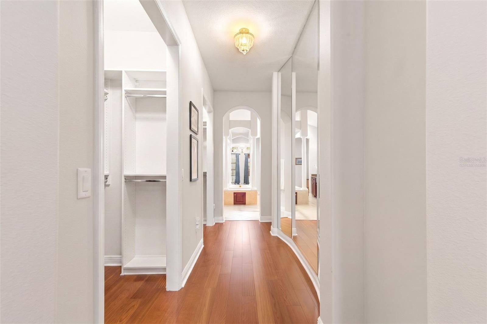 Virtually Staged- Entryway To Dual Custom Closets & En-Suite