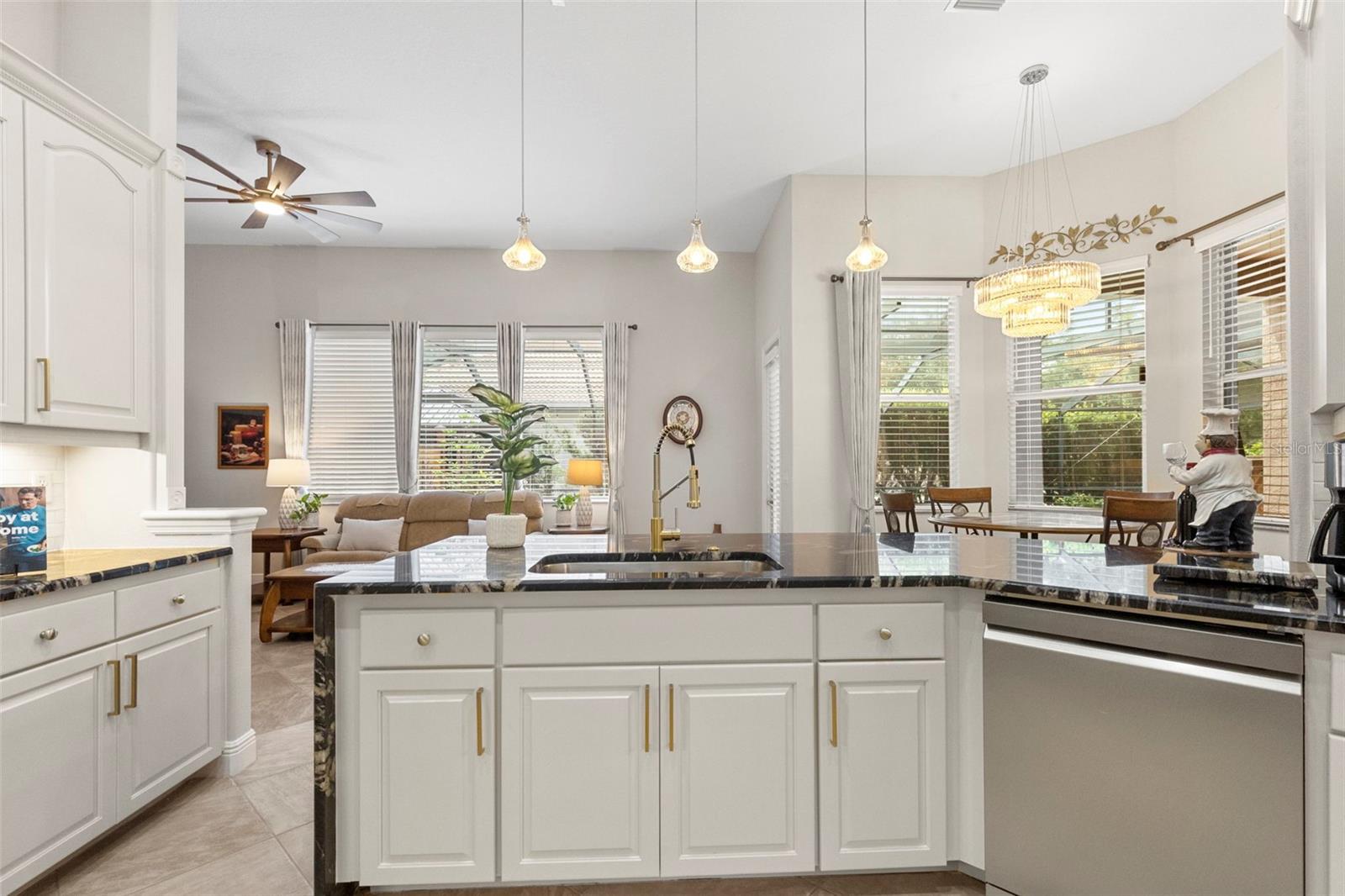 Kitchen-Waterfall Granite Countertop