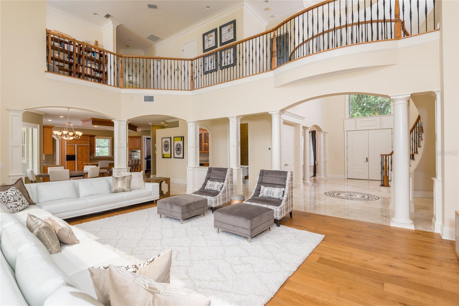 two-story living room