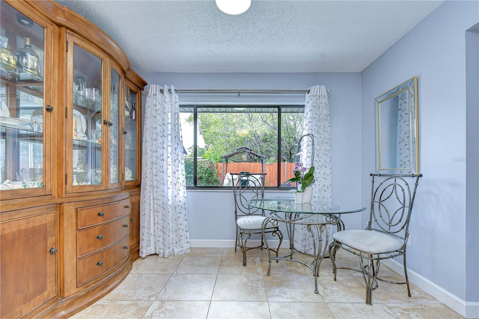 Eat in breakfast area in kitchen.