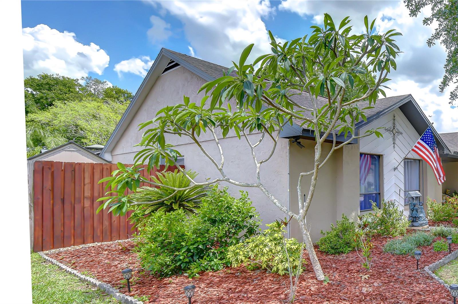 Left front side view of home