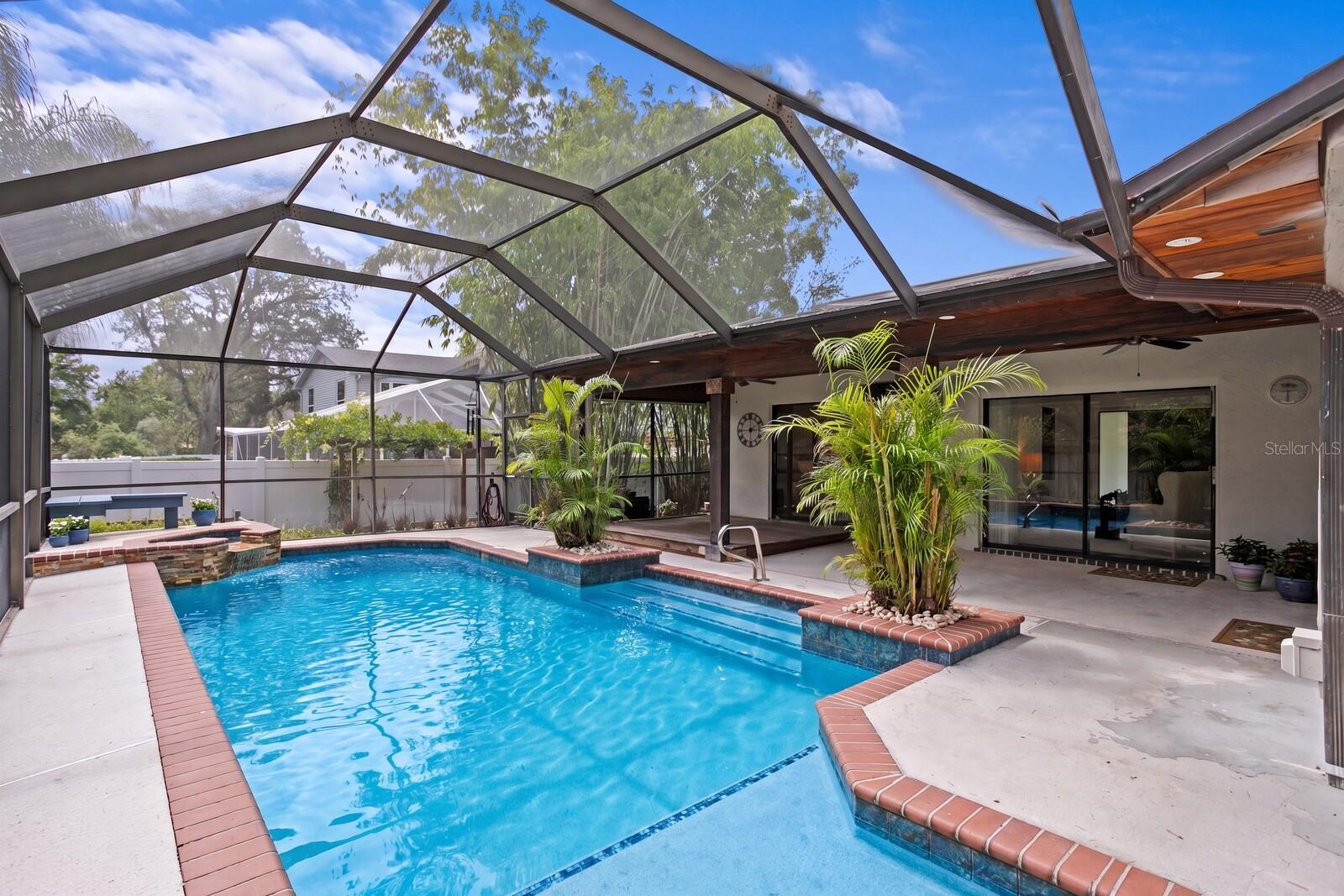 Pool and Spa with Covered Lanai