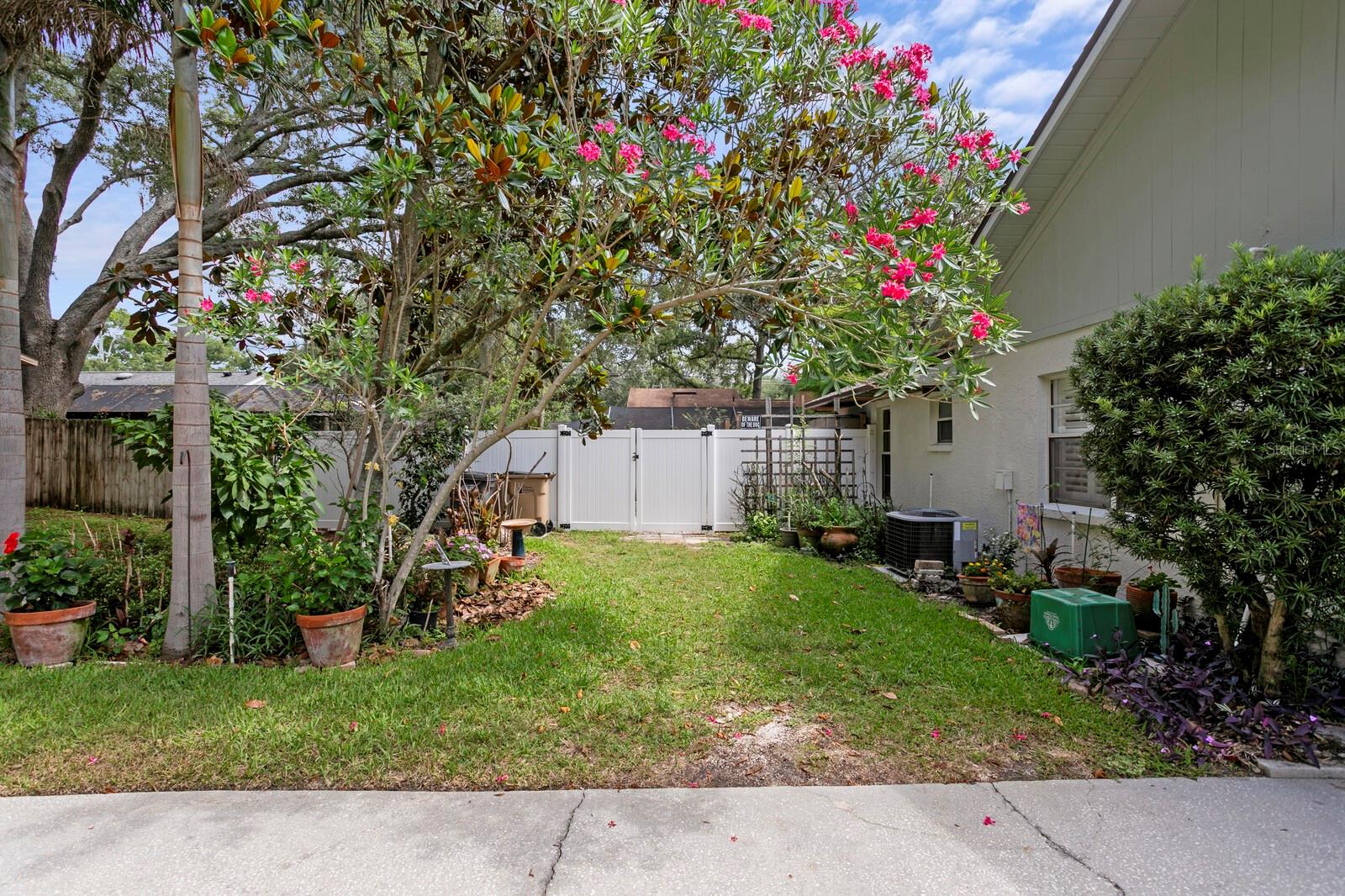 Double Gated Fence Leads to Backyard