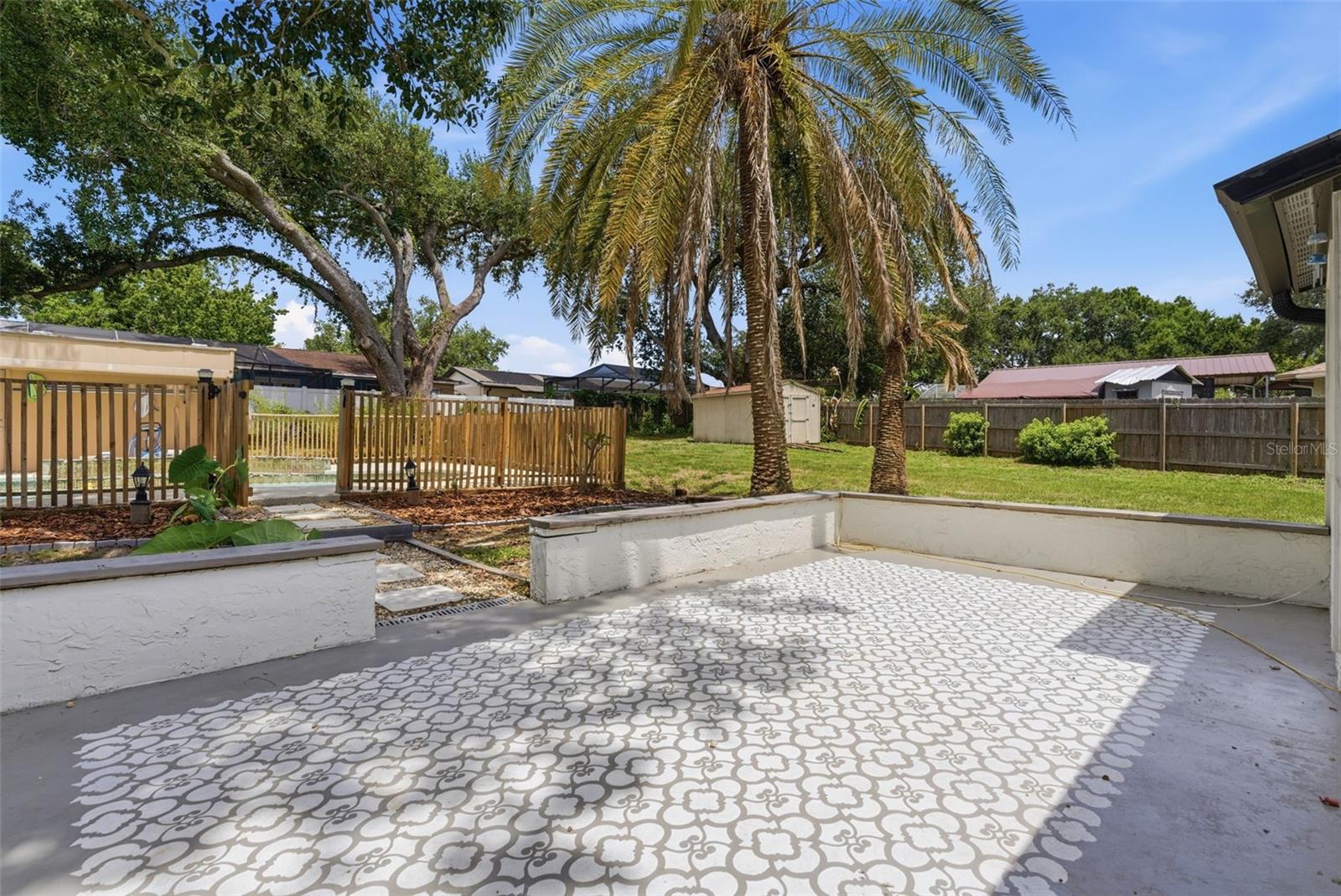 Artistic Patio leading to pool