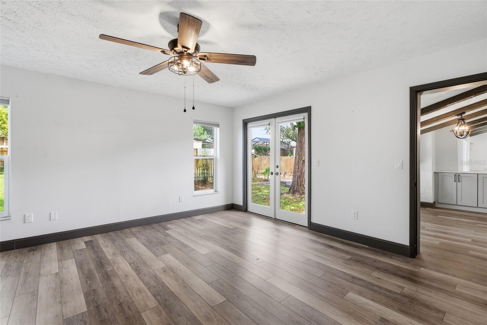 Primary Bedroom with French Doors to yard