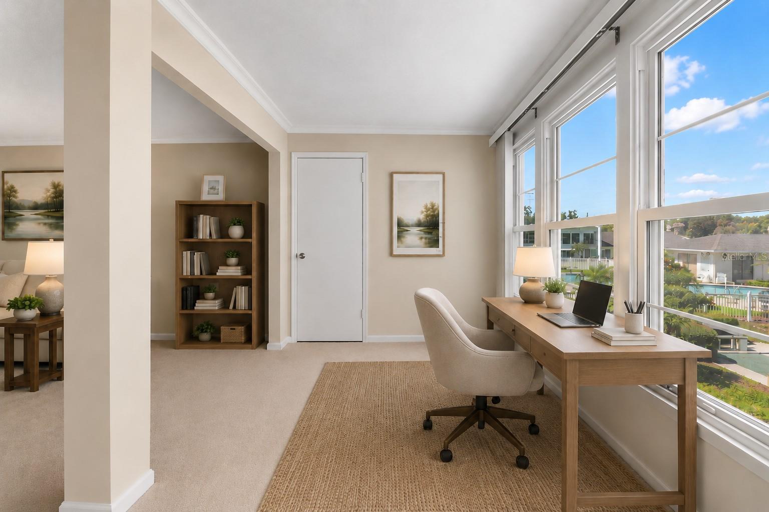 Virtual staging. Bonus area with walk-in storage perfect for office space!