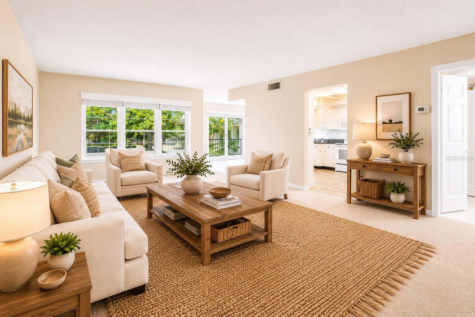Virtual Staging. Huge great room!