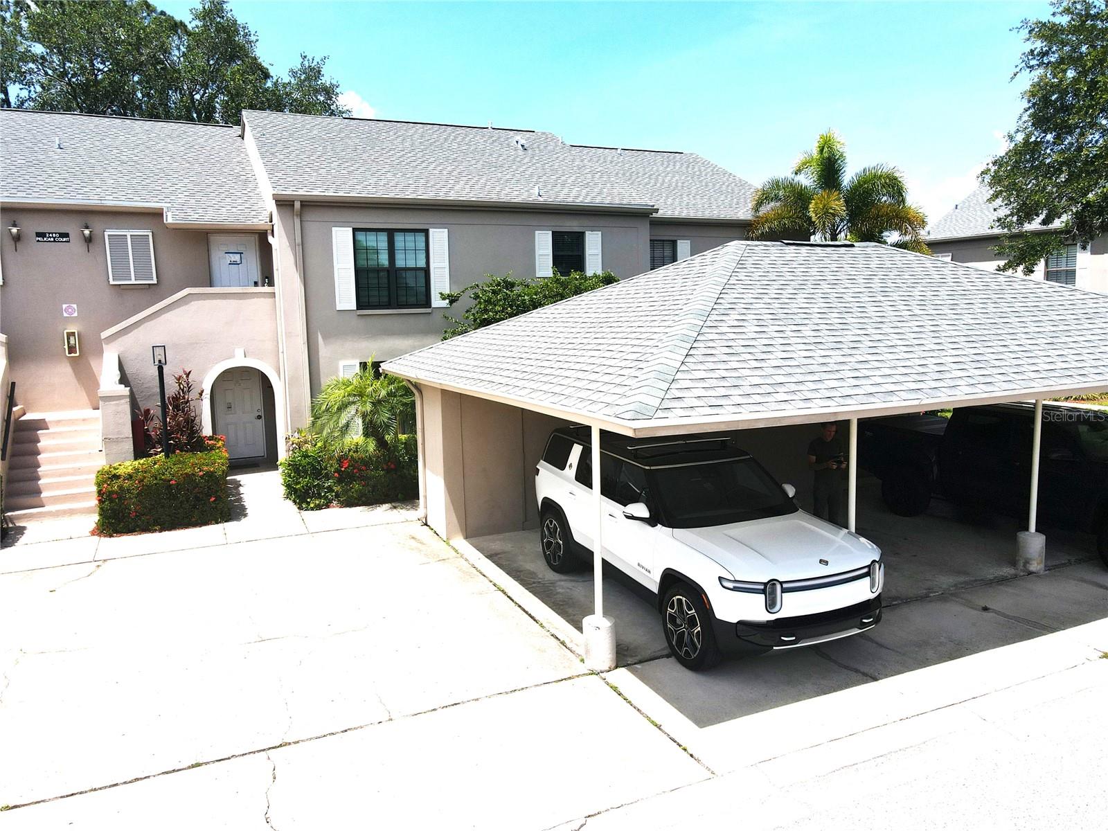 Dedicated carport with storage