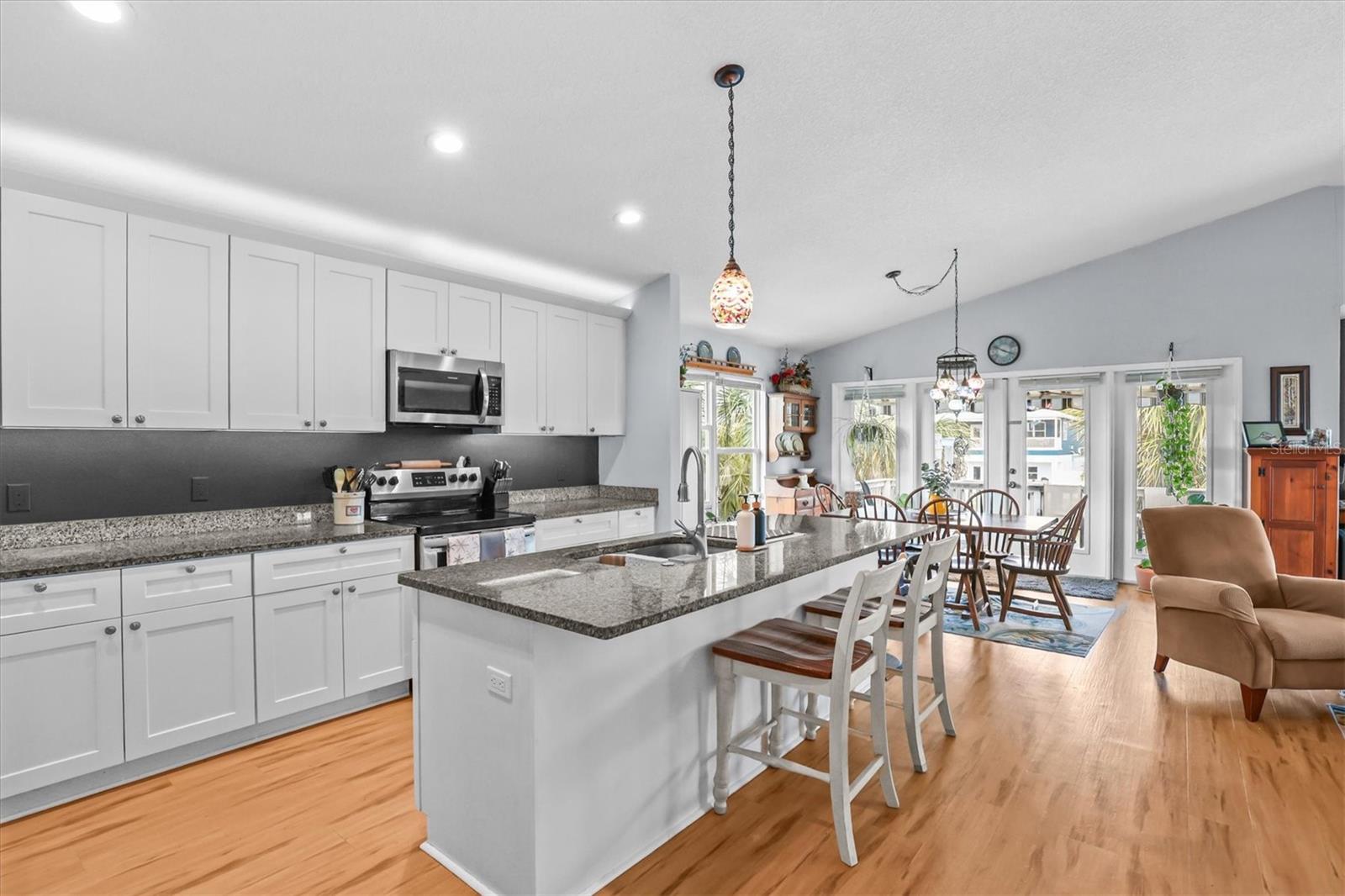 Large Kitchen with White Shaker Cabinets