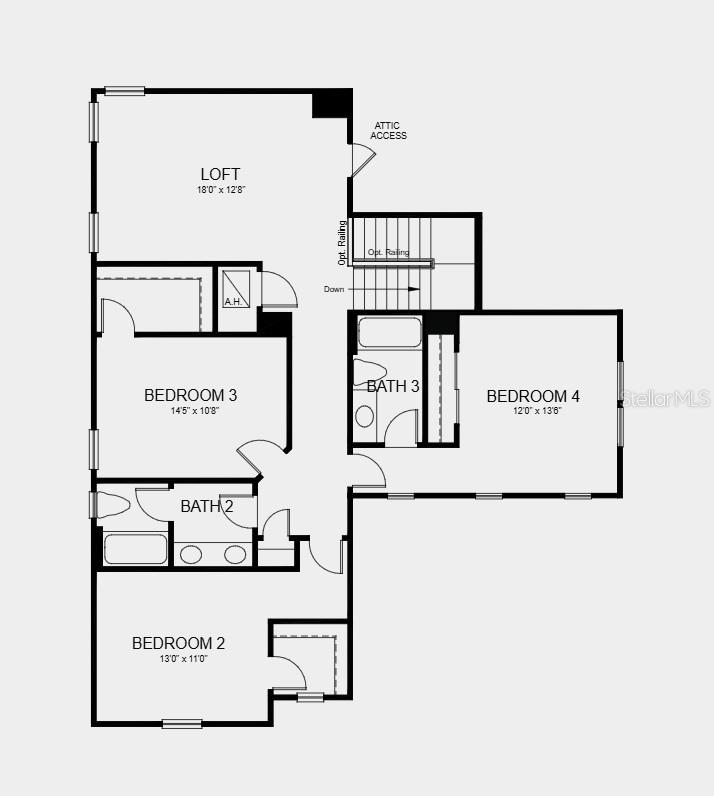 Second Floor Plan - Additional Highlights Include: a covered extended lanai, 8' interior doors, a study, and pre-plumbed for a future laundry room sink