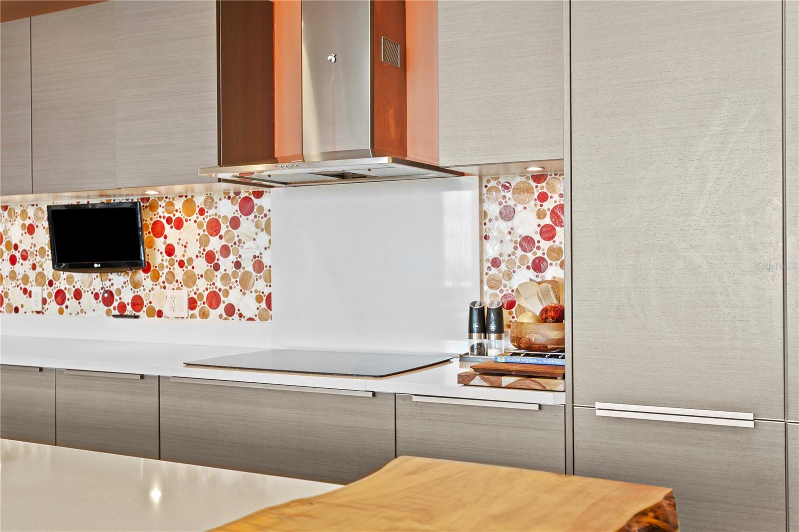 custom Italian tile backsplash