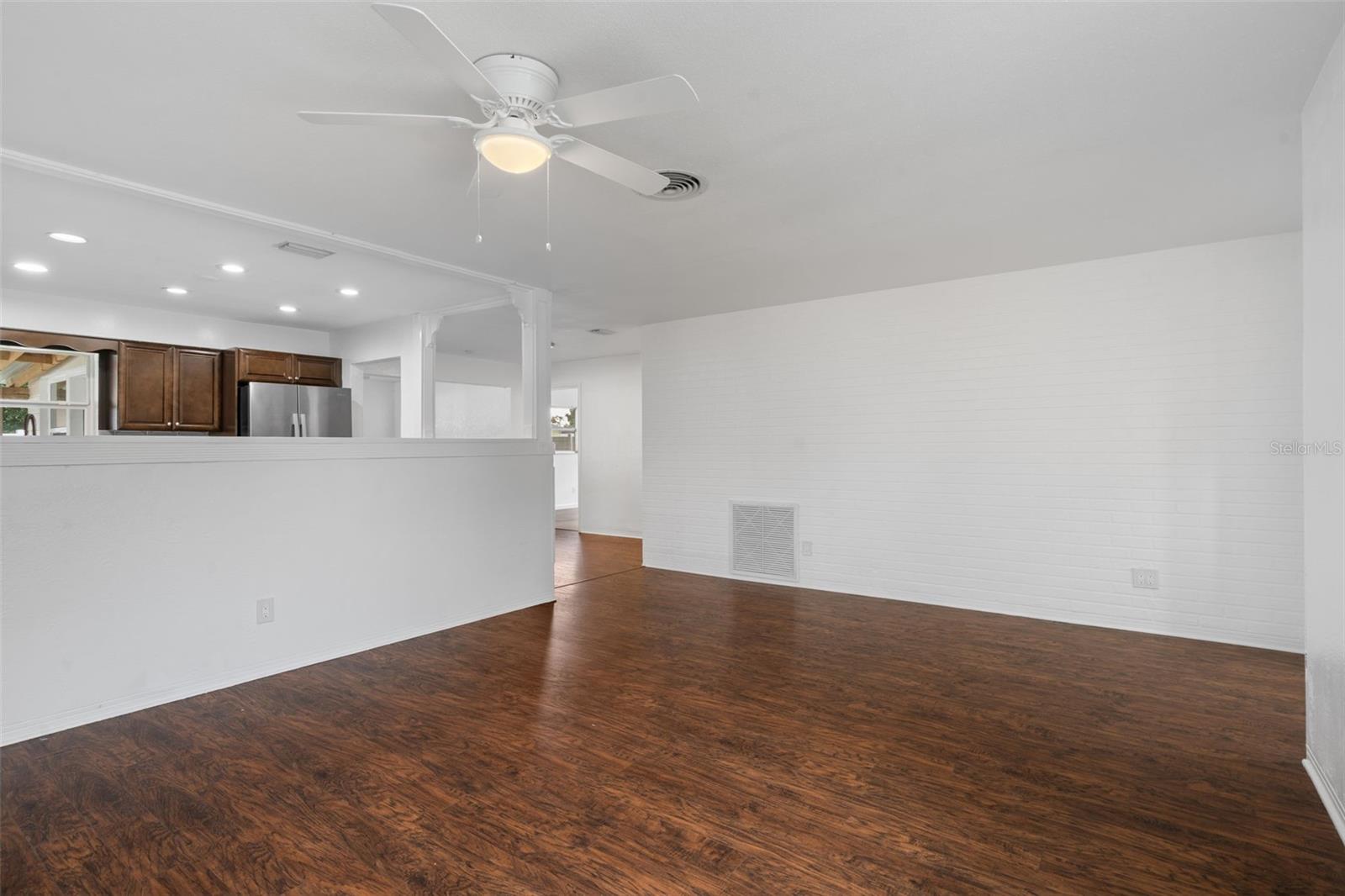 Living room towards kitchen/dining