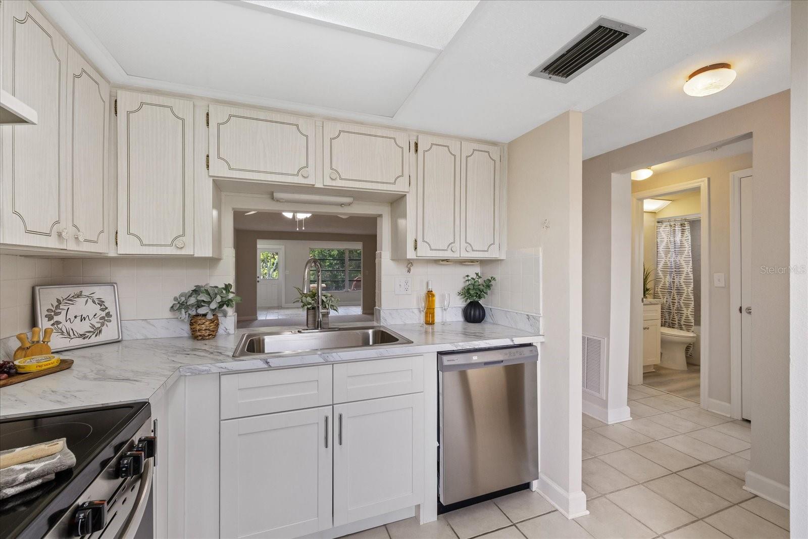 New dishwasher-light and bright  kitchen